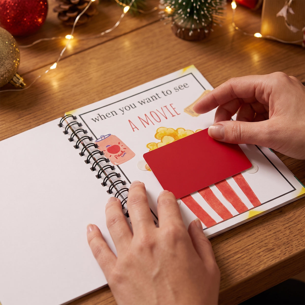 Attaching a gift card to a themed page